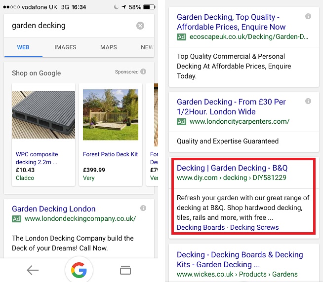 Decking SERP