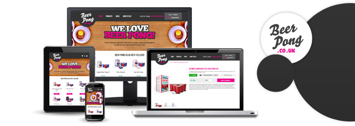 Online Beer Pong Shop - Designed & Developed by Designer Websites!