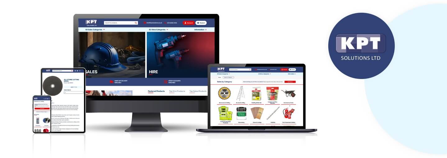 The new KPT Solutions website, displayed on a variety of devices