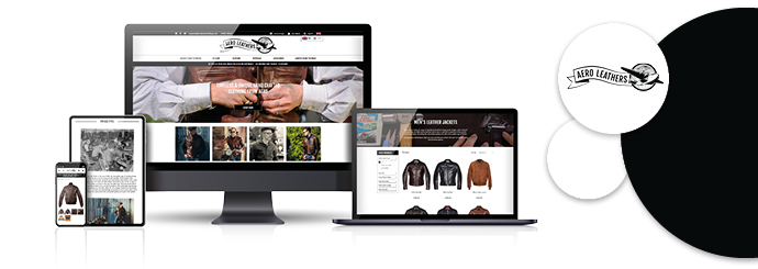 aero leathers website design examples