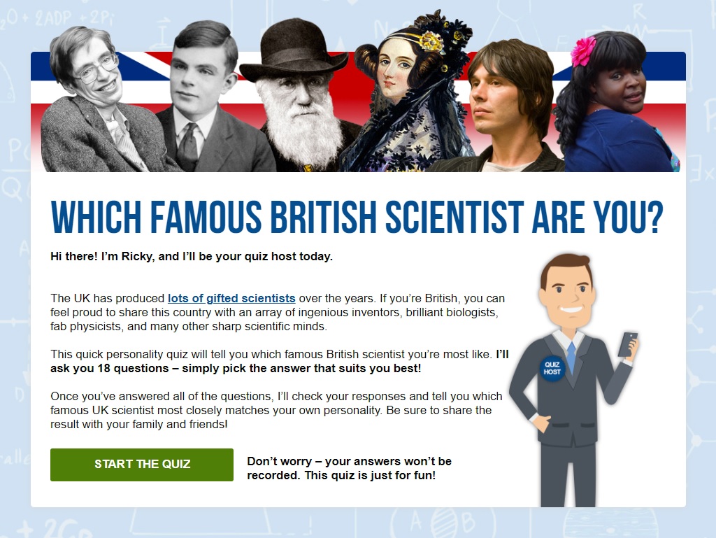 A New Quiz for HRS: Which Famous British Scientist Are You?