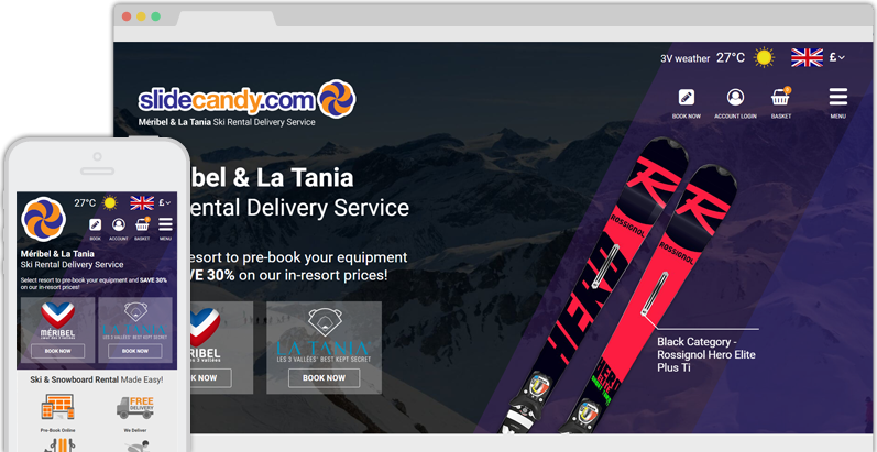 Slide Candy ski rental website